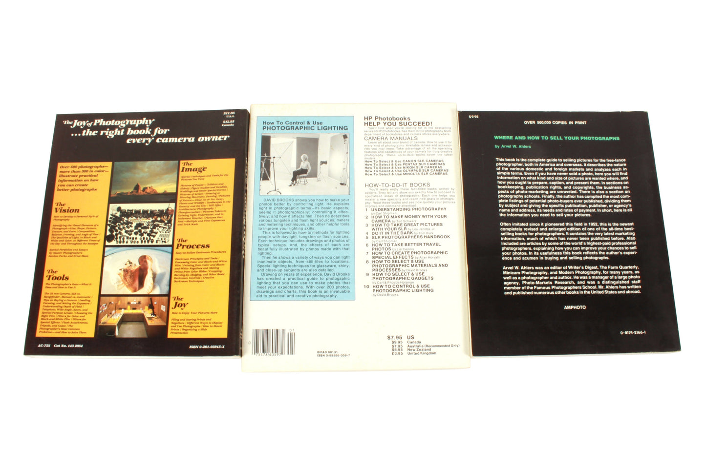 Set of 3 Books Joy of Photography, Photographic Lighting, Sell Your Photographs