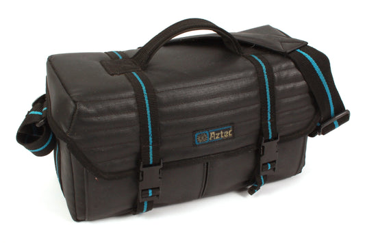Vintage Large Camera Bag - Black w/ Blue Stripe