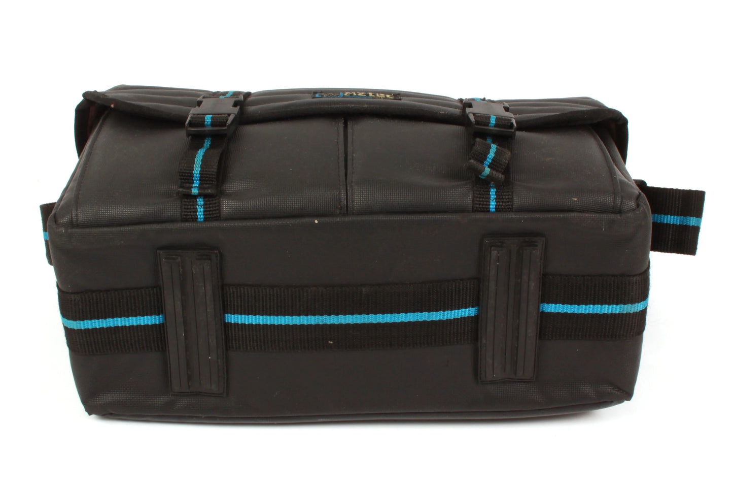 Vintage Large Camera Bag - Black w/ Blue Stripe
