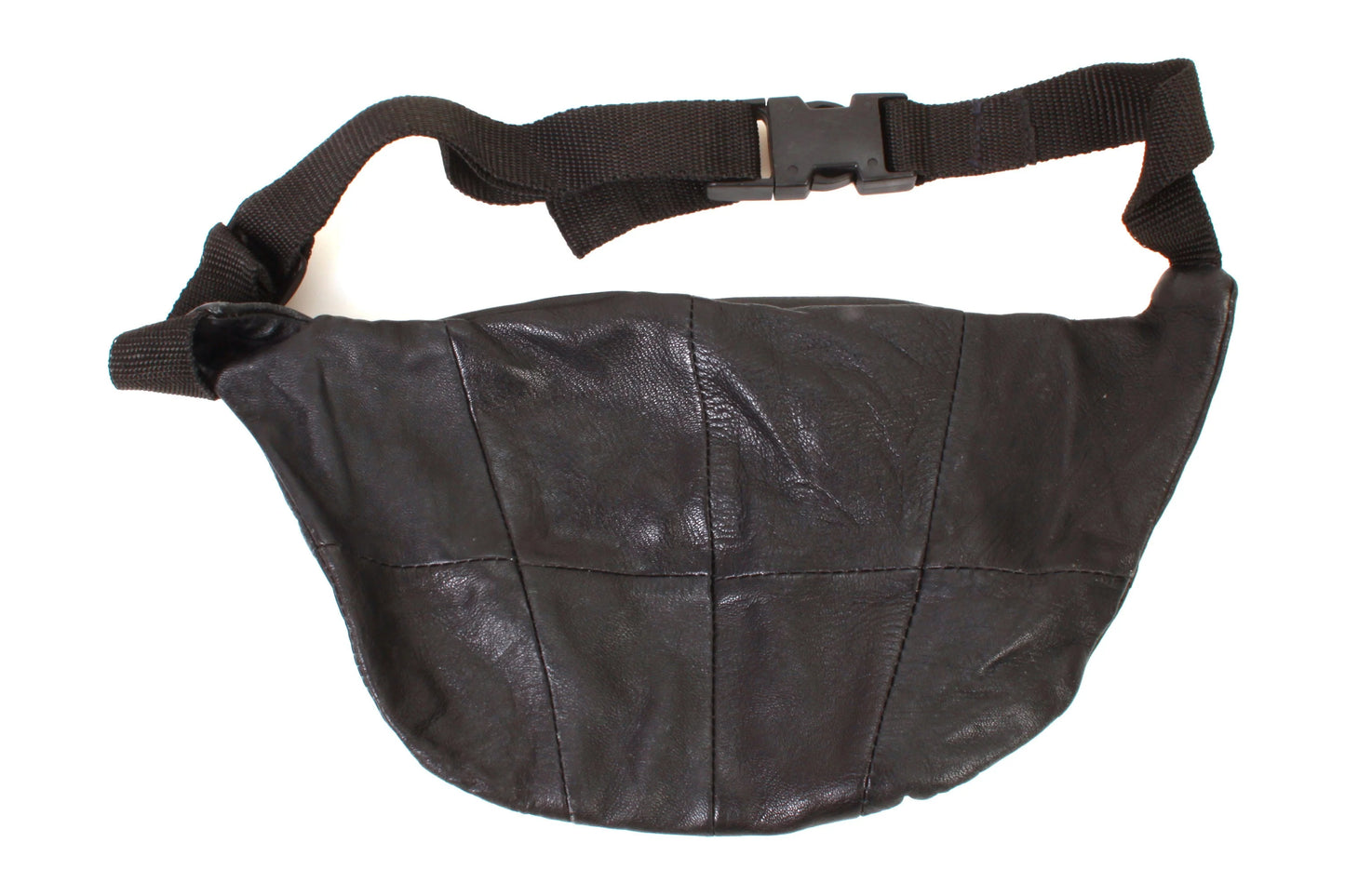 Fanny Pack Pouch Soft Black Leather Vintage 1970s