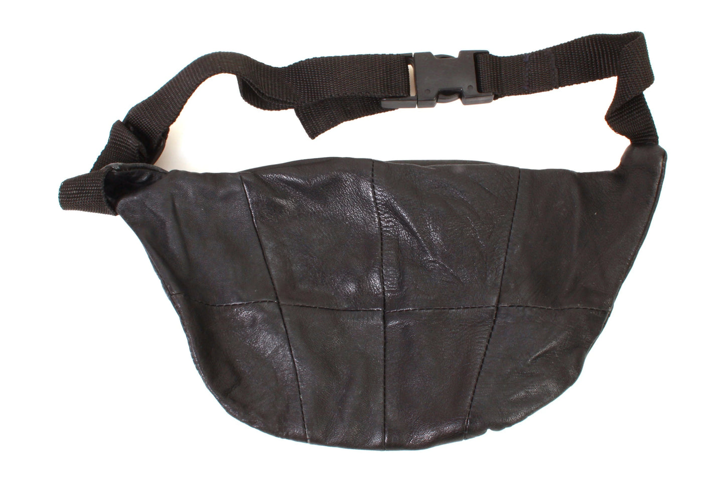 Fanny Pack Pouch Soft Black Leather Vintage 1970s