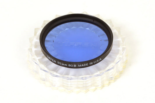 Genuine Tiffen 55mm 80B Color Conversion Filter