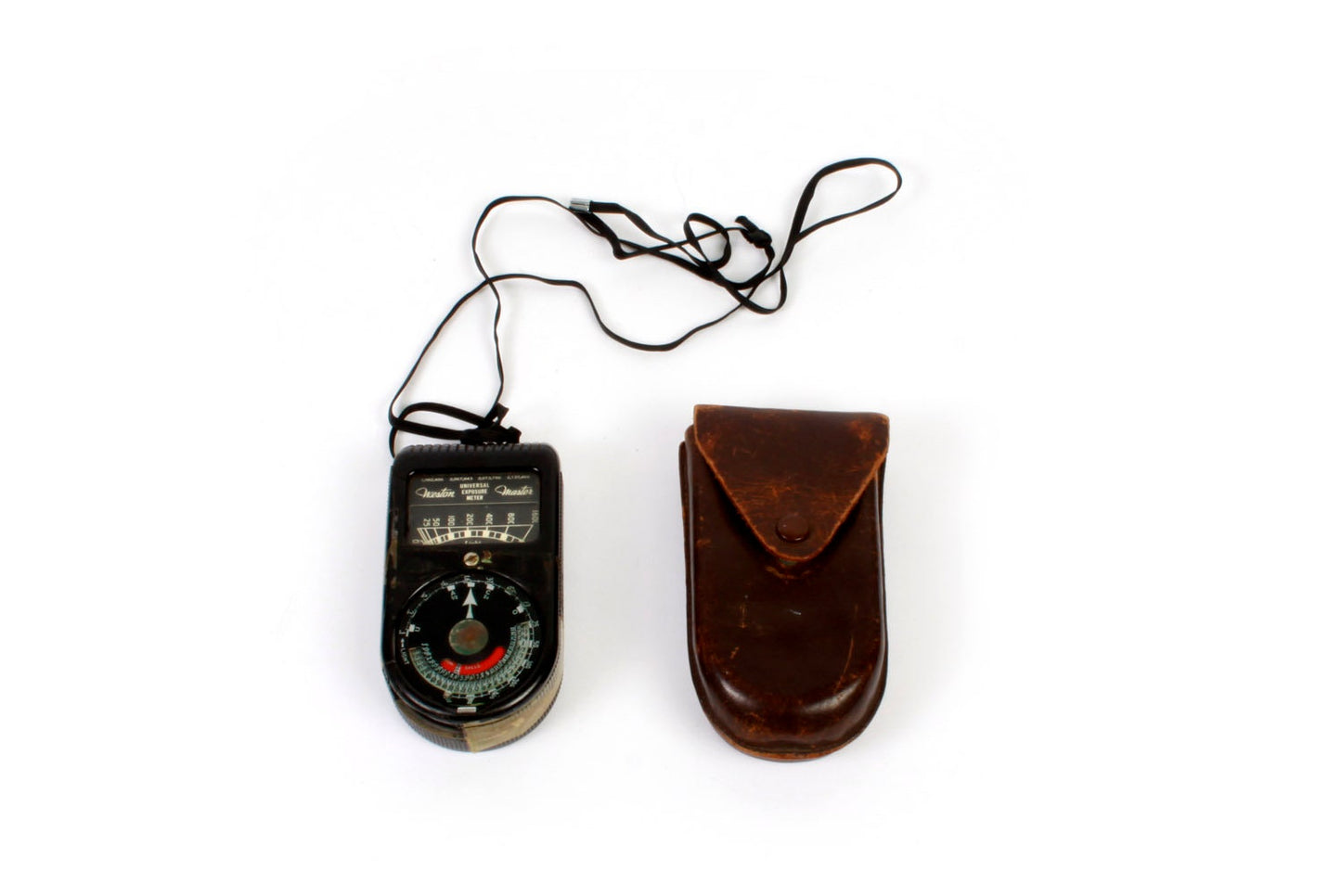Vintage Light Exposure Meter in Leather Case