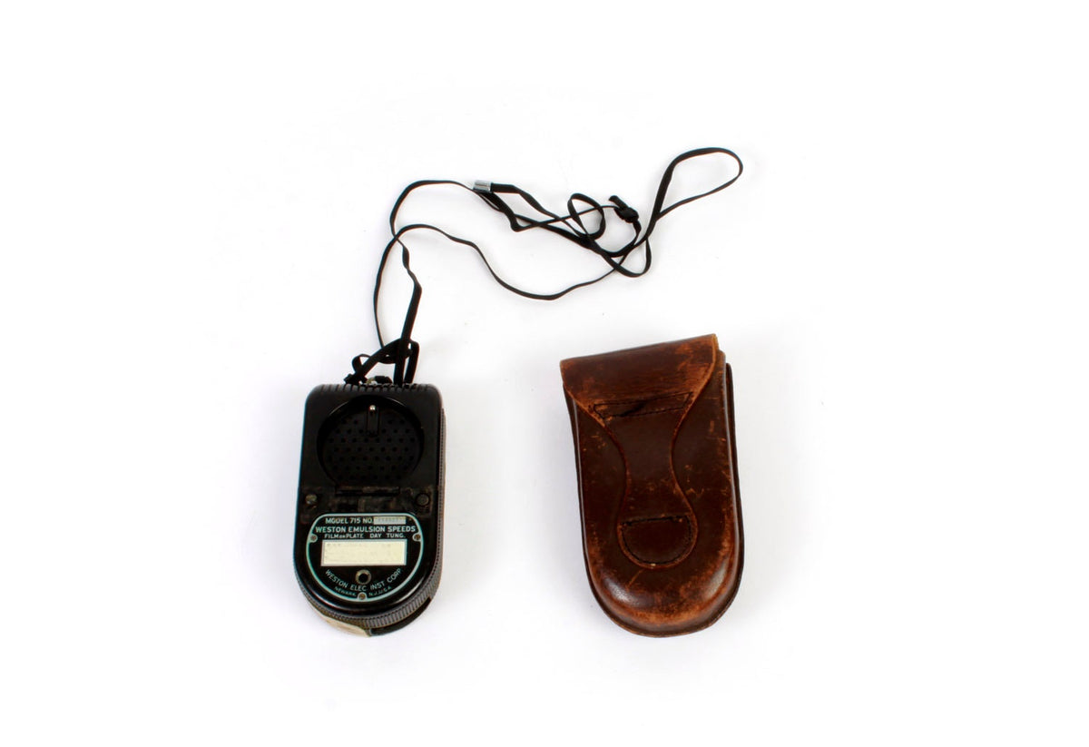 Vintage Light Exposure Meter in Leather Case