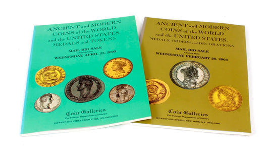 Stacks Auction Catalog 2003 Ancient & Modern Coins Medals And Tokens Set of 2