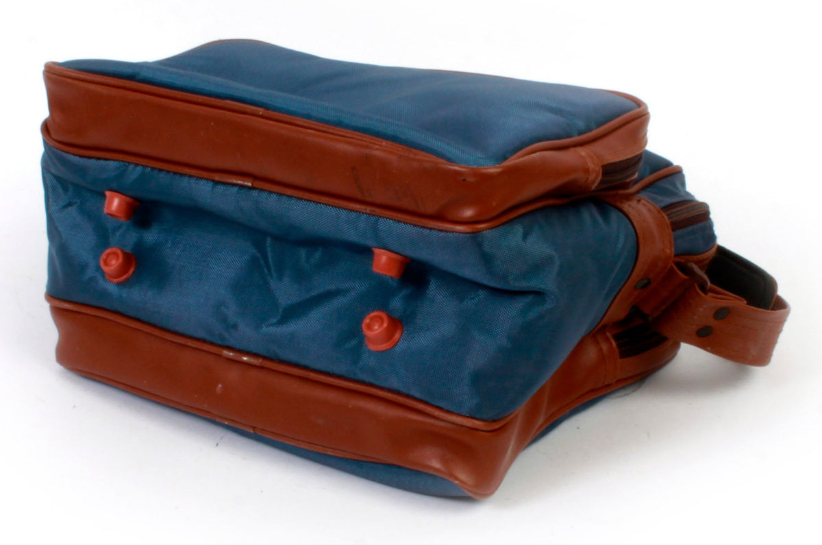 Vintage Camera Bag Blue/Brown w/ Strap