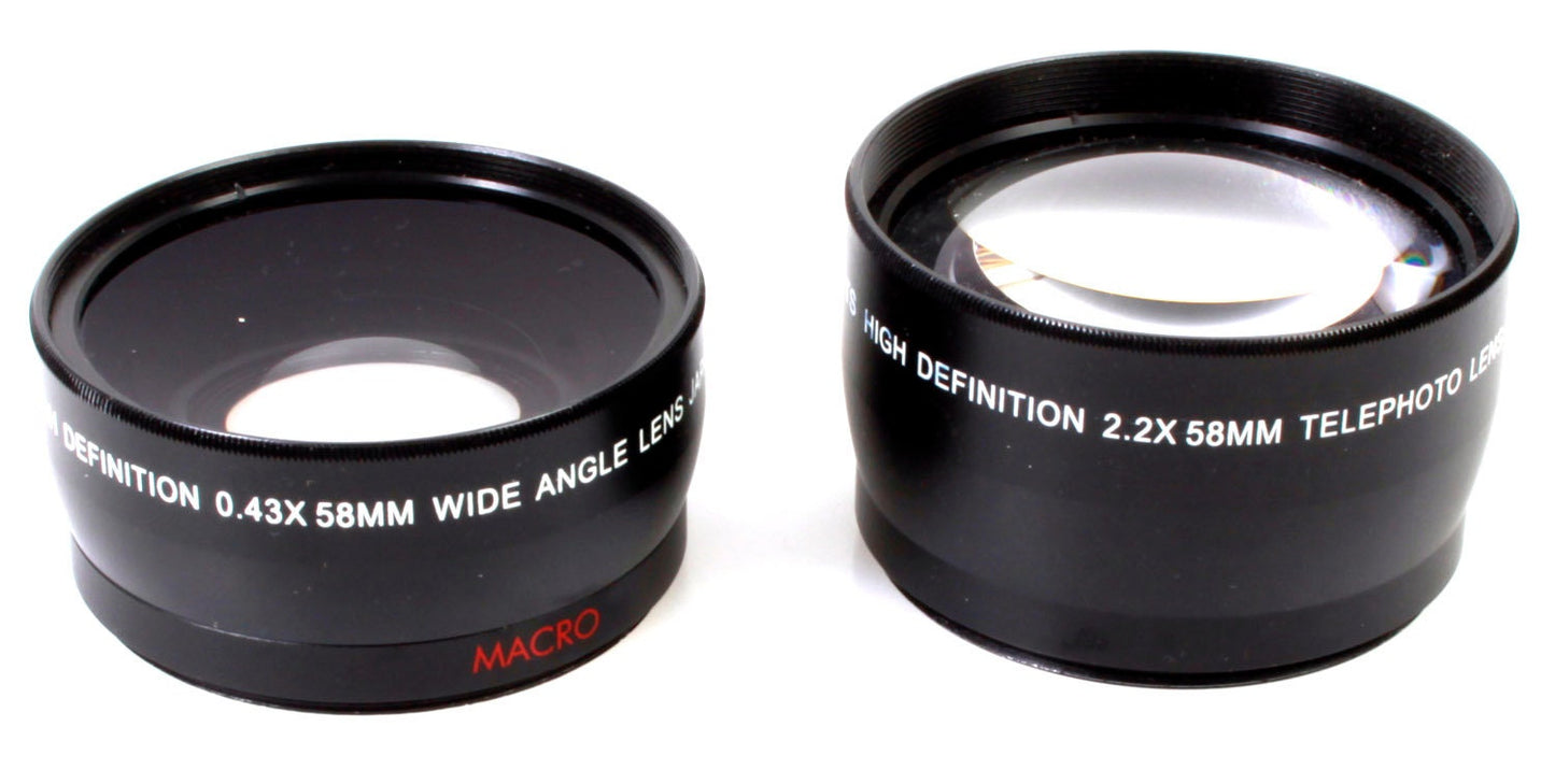 58mm Wide Angle (Macro) & Telephoto Lens Set of 2