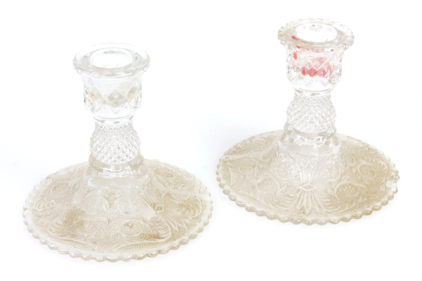 Glass Candle Holders - Set of 2