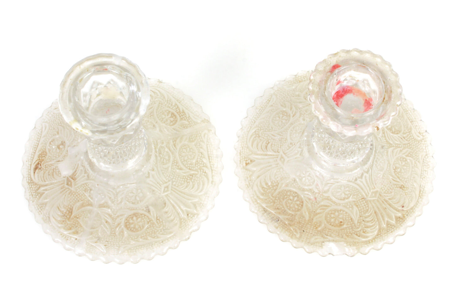 Glass Candle Holders - Set of 2