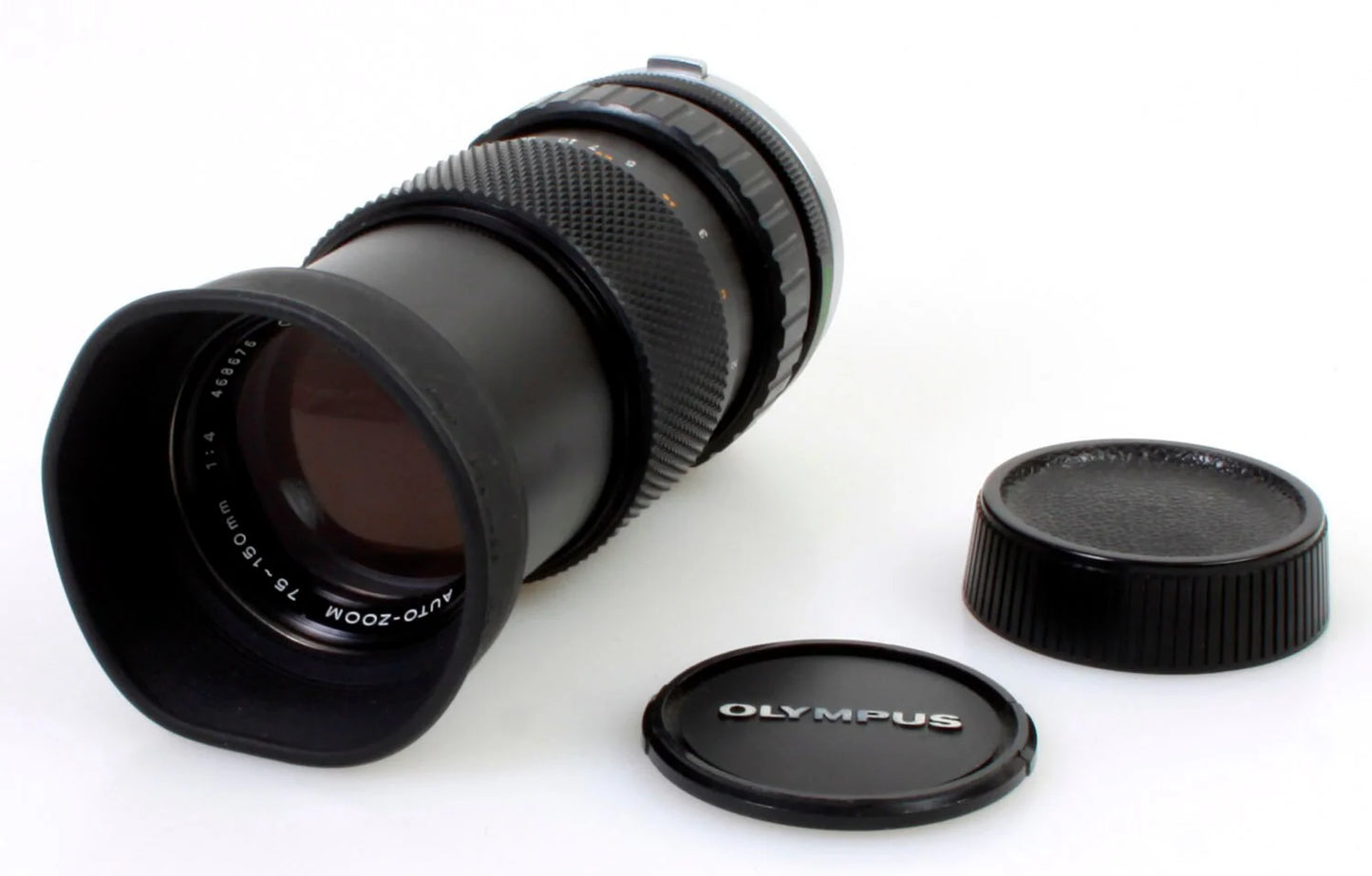 Olympus Film Camera Auto Zoom Telephoto 75-150mm Lens w/ Caps & Hood