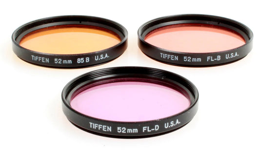 52mm FIlters Lt Orange, Dk Orange, Purple Set of 3 w/ Cases