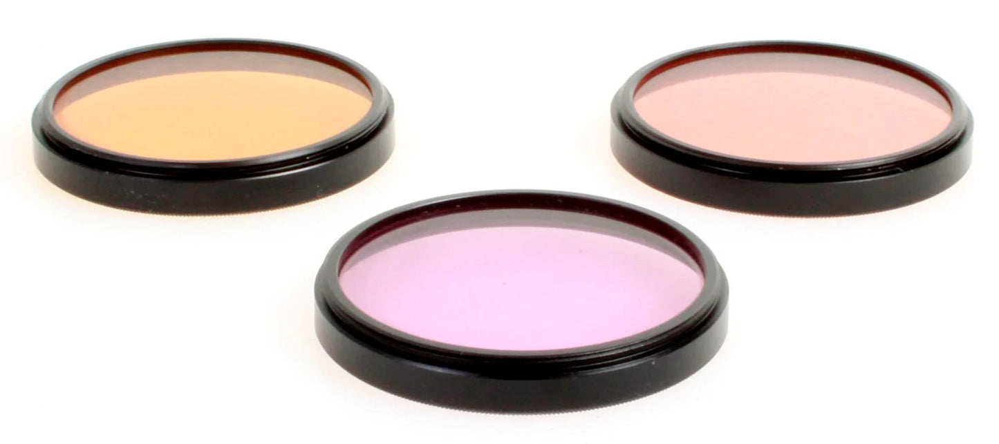52mm FIlters Lt Orange, Dk Orange, Purple Set of 3 w/ Cases