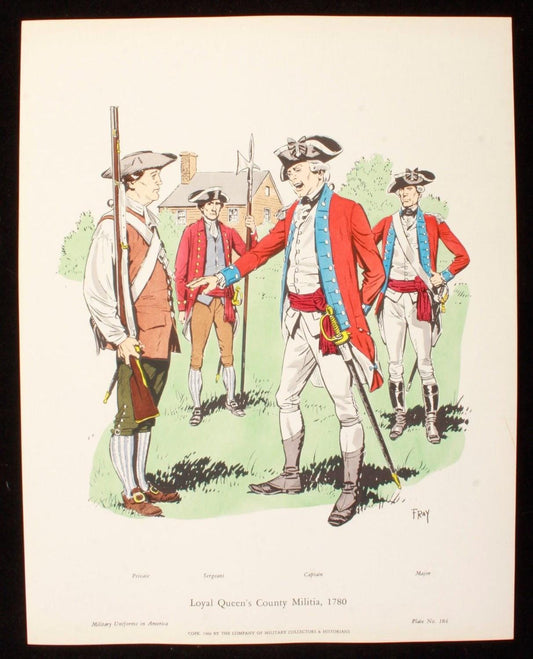 Loyal Queens County Militia 1780 Illustration 11x14