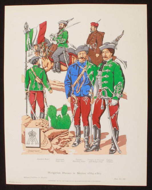 Hungarian Hussars In Mexico 1864-1867 Illustration 11x14