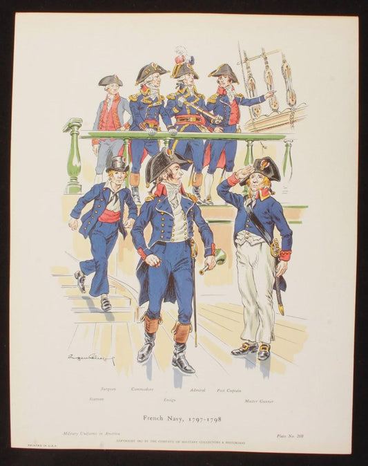 French Navy 1797-1798 Illustration 11x14