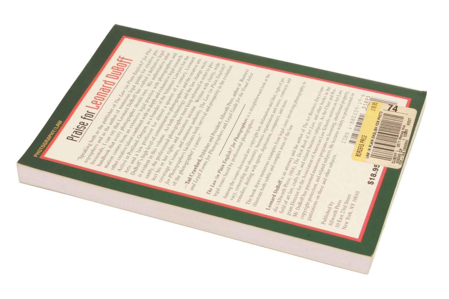 The Law (In Plain English) for Photographers by DuBoff, Leonard D.