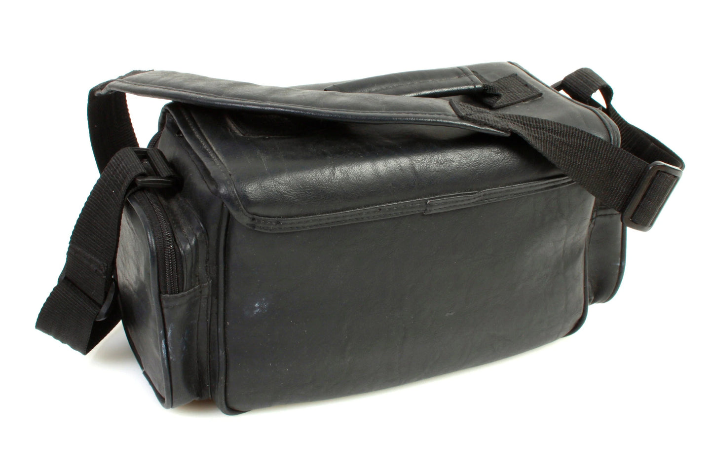 Vintage Leather Camera Bag 1960s Black