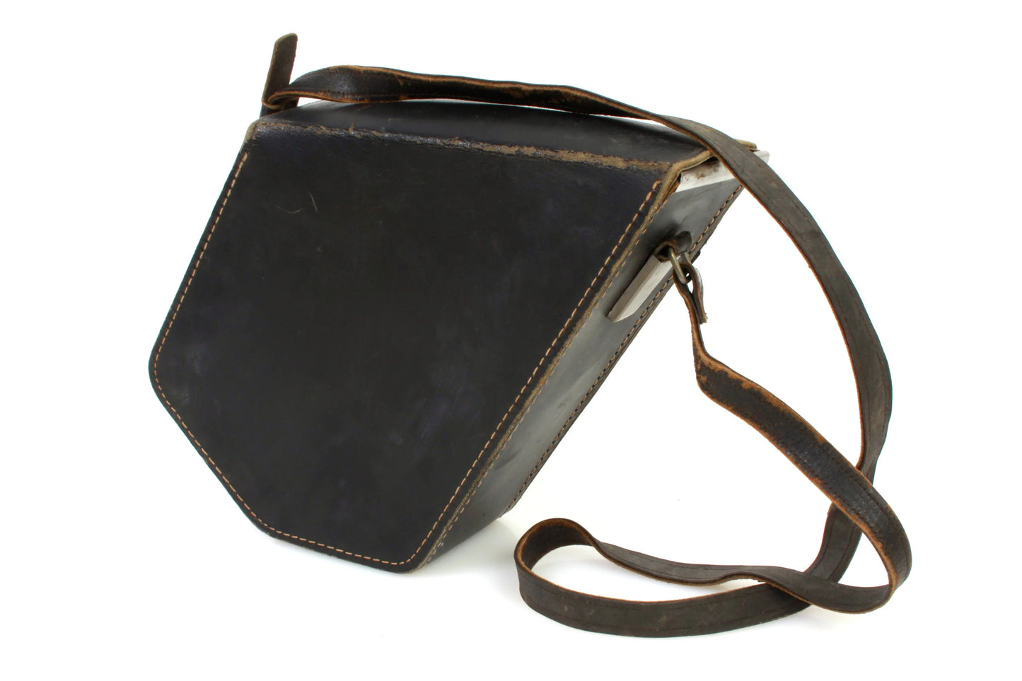 Steampunk Camera Case 1950s Black Leather