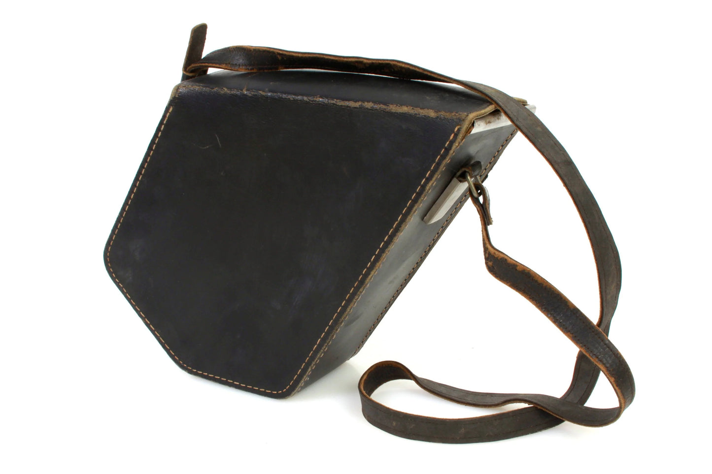 Steampunk Camera Case 1950s Black Leather