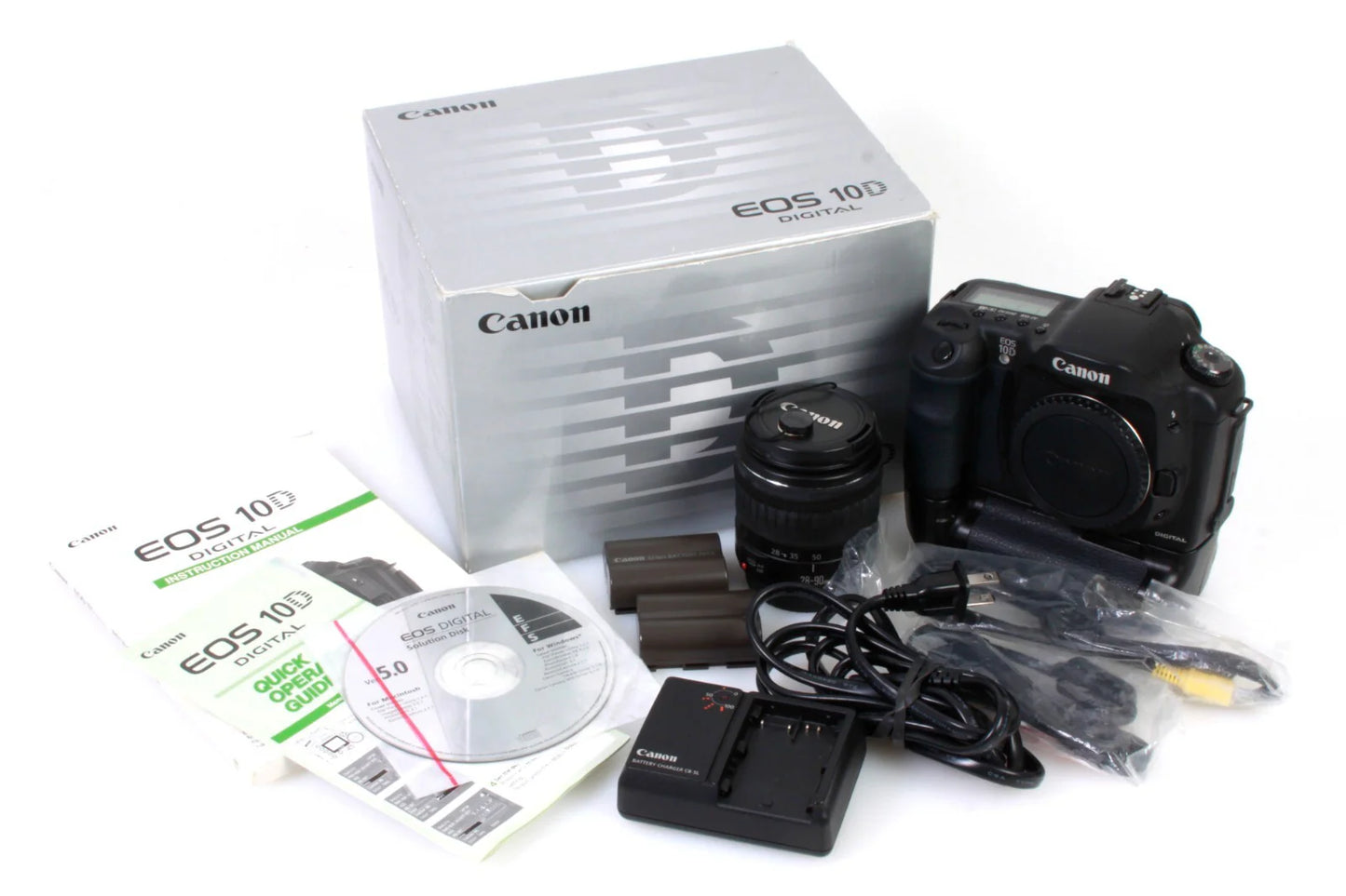 Canon 10D w/ 28-90mm Lens + Battery Pack & Charger in Box