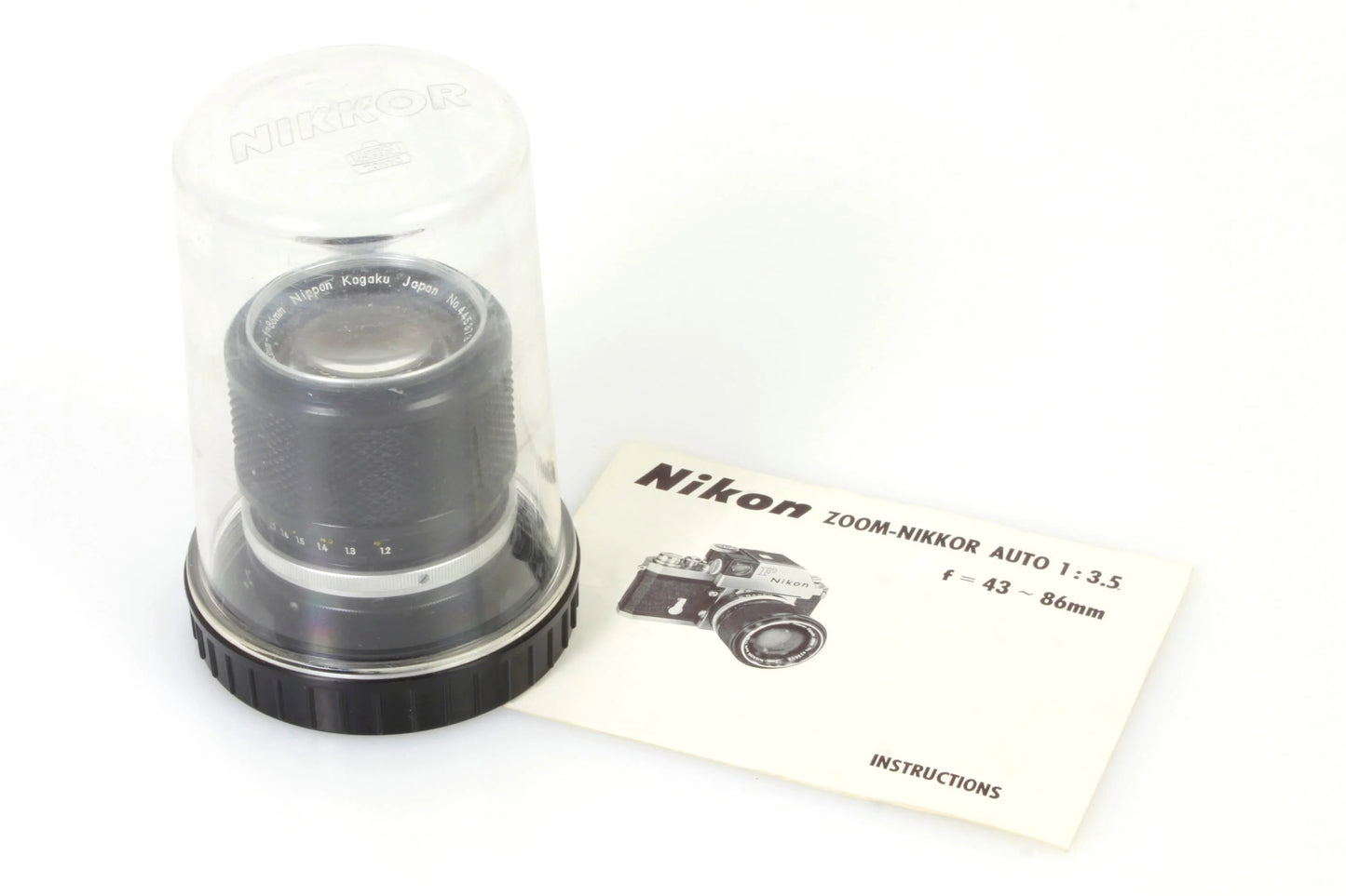 Nikon Film Lens Zoom-Nikkor 43-86mm Lens 1:3.5 w/ Case & Manual