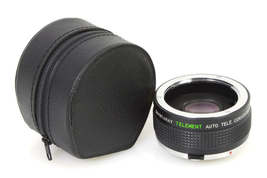 2X Teleconverter Lens for Olympus OM Mount Manual Focus Doubler w/ Case