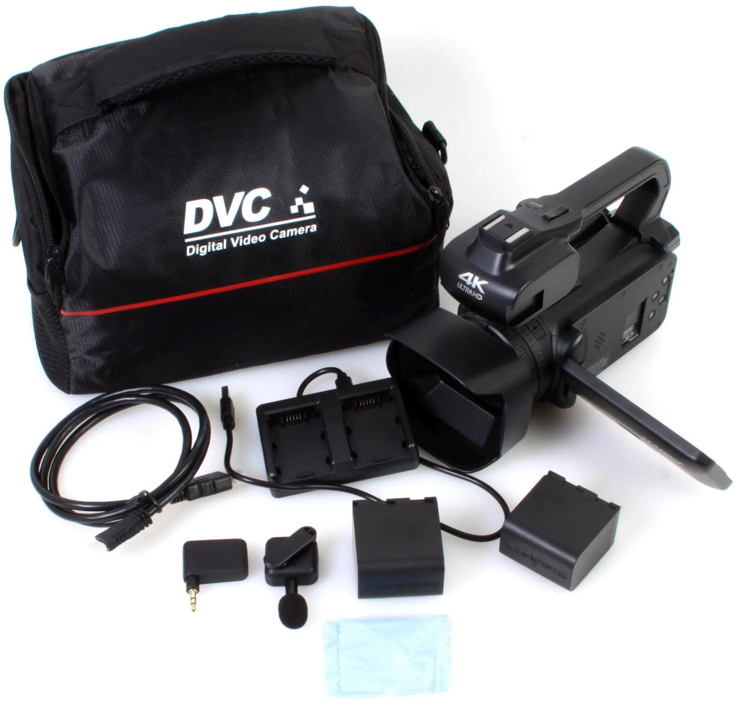 Video Camera 4K w/2 Batteries, Charger, Case & More
