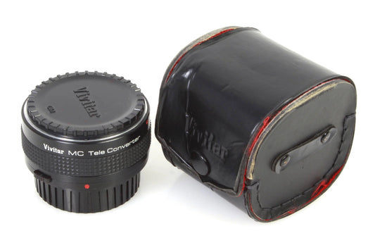 Vivitar Tele Converter 2X-21 for Olympus O/OM Cameras w/ Case