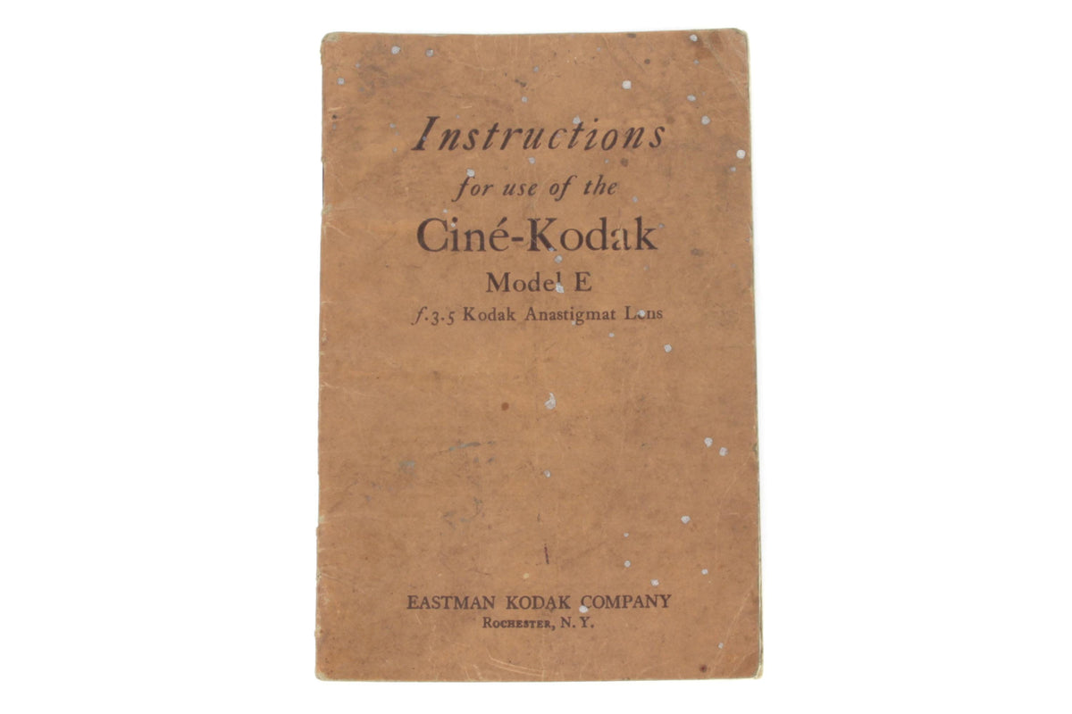 Kodak Cine Model E Instructions - FAST N FREE