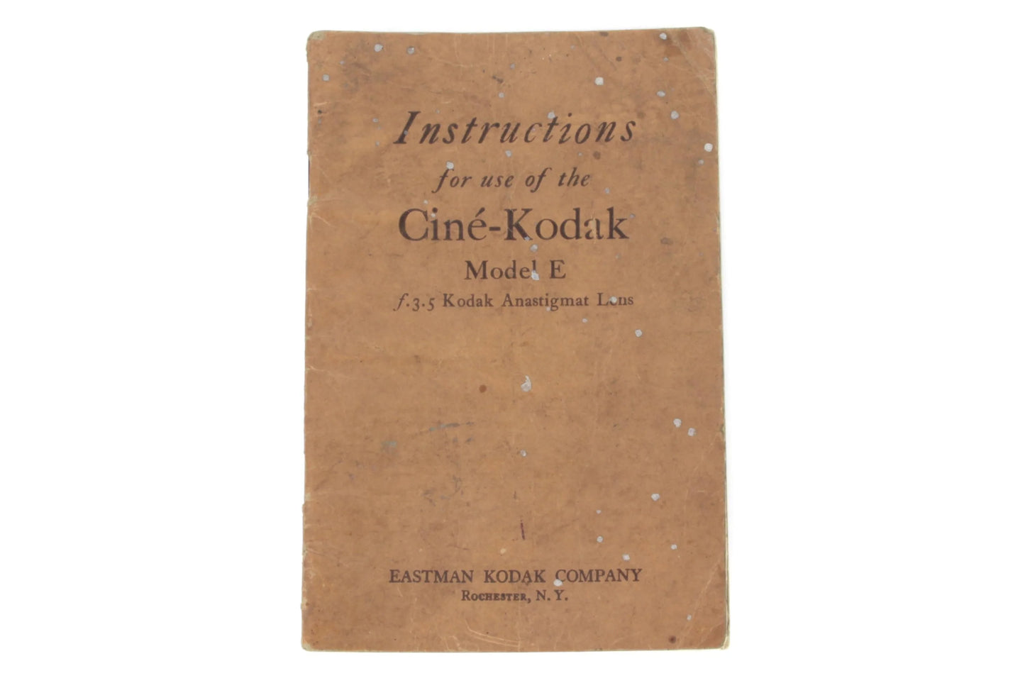 Kodak Cine Model E Instructions - FAST N FREE