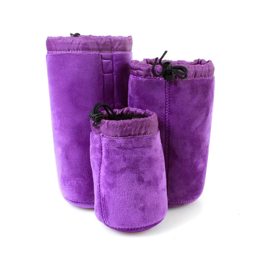 Vintage Purple Felt Camera Lens Case Set Small Medium Large