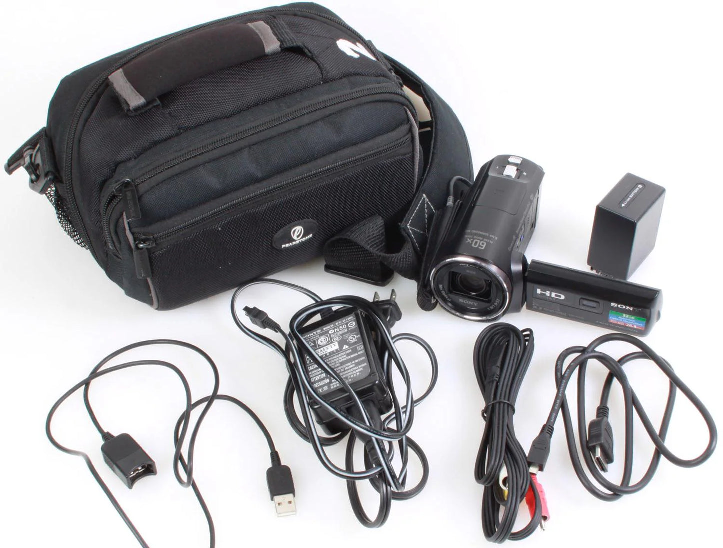 Sony Handycam w/ Built in Projector, Batteries, Cords, Case