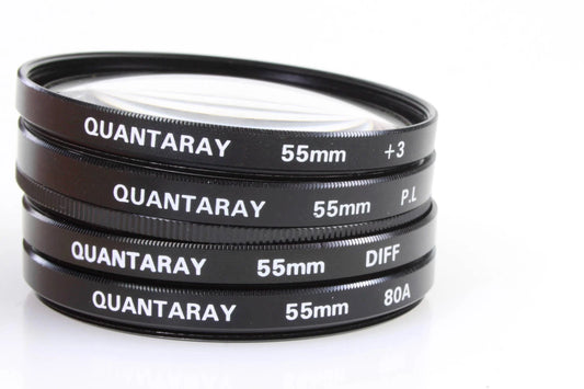 55mm Filters Pack Of 3:Diffuser, Blue, 3x, and Polarizer