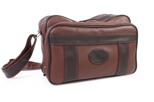 Vintage Camera Bag 1970s Brown with Strap and 3 Pockets