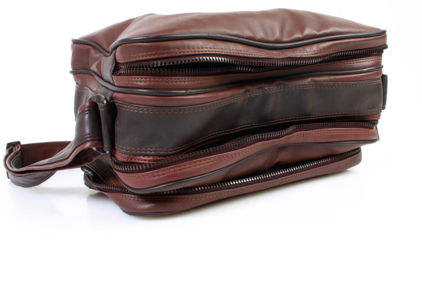 Vintage Camera Bag 1970s Brown with Strap and 3 Pockets
