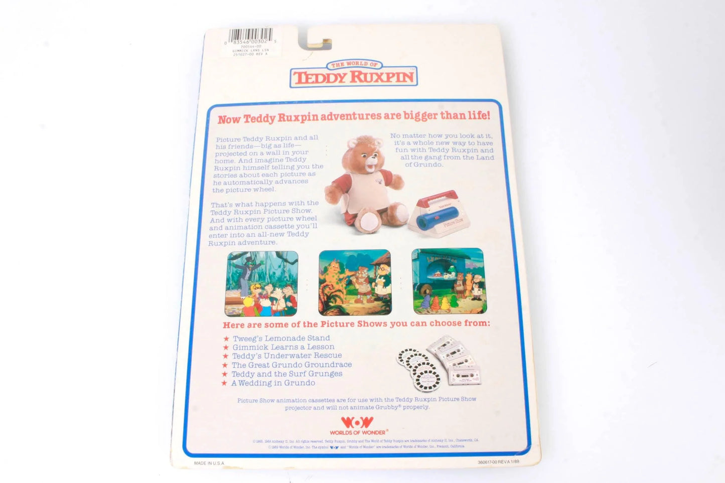 Teddy Ruxpin Picture Show with Tapes and pictures, Still in Box
