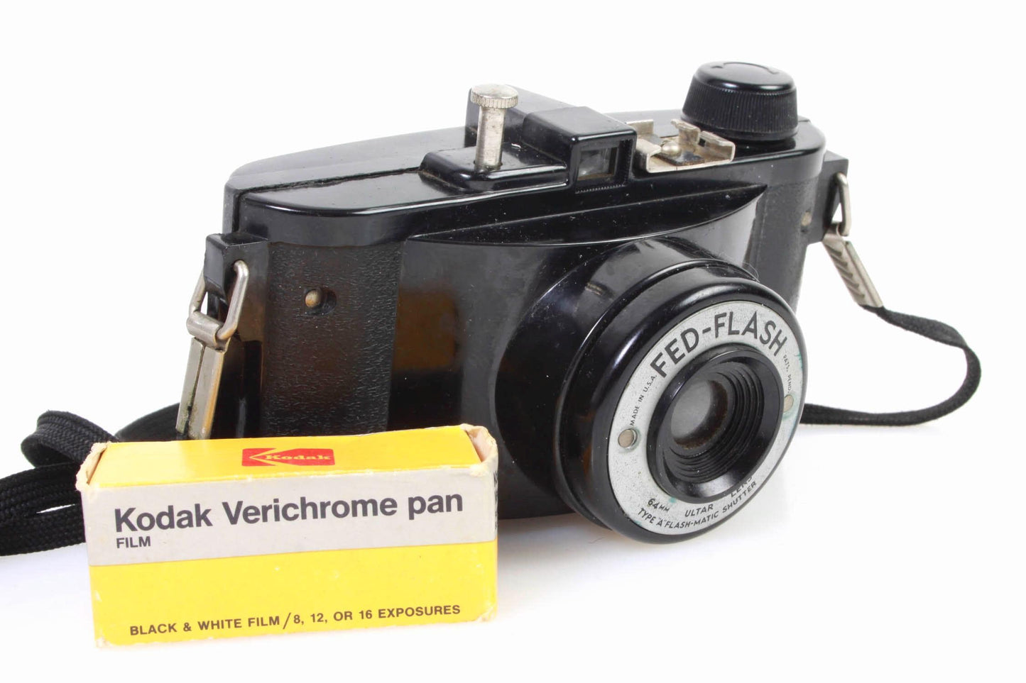 Fed-Flash 127 Film Bakelite Camera with EXP Film