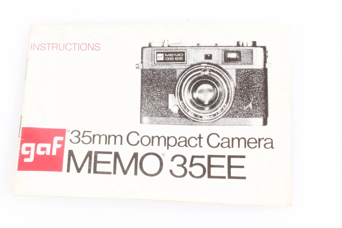 GAF 35mm MEMO 35EE Instructional Booklet