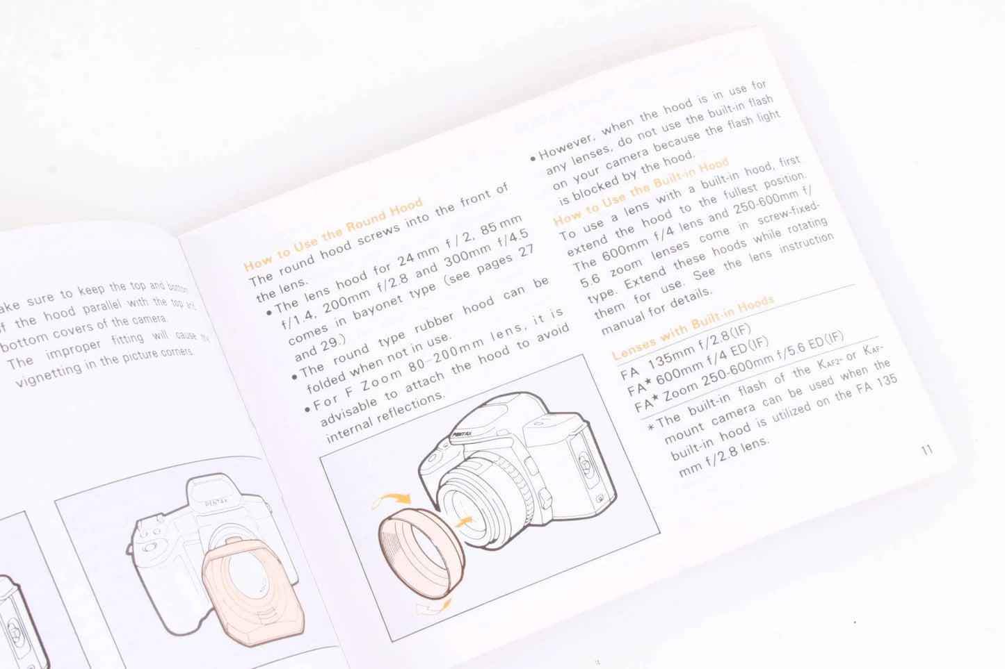 Pentax SMC FA Interchangeable Lens Operating Manual