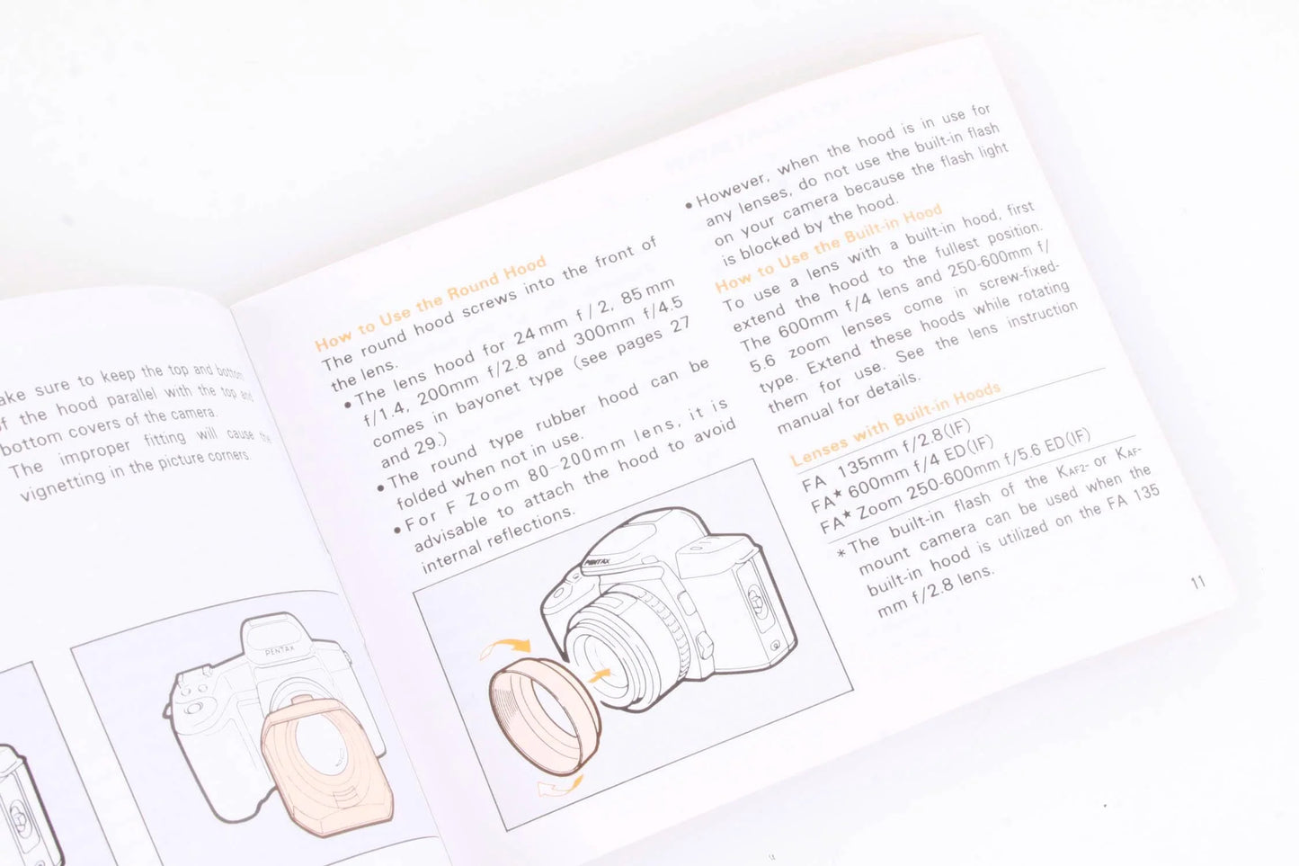 Pentax SMC FA Interchangeable Lens Operating Manual