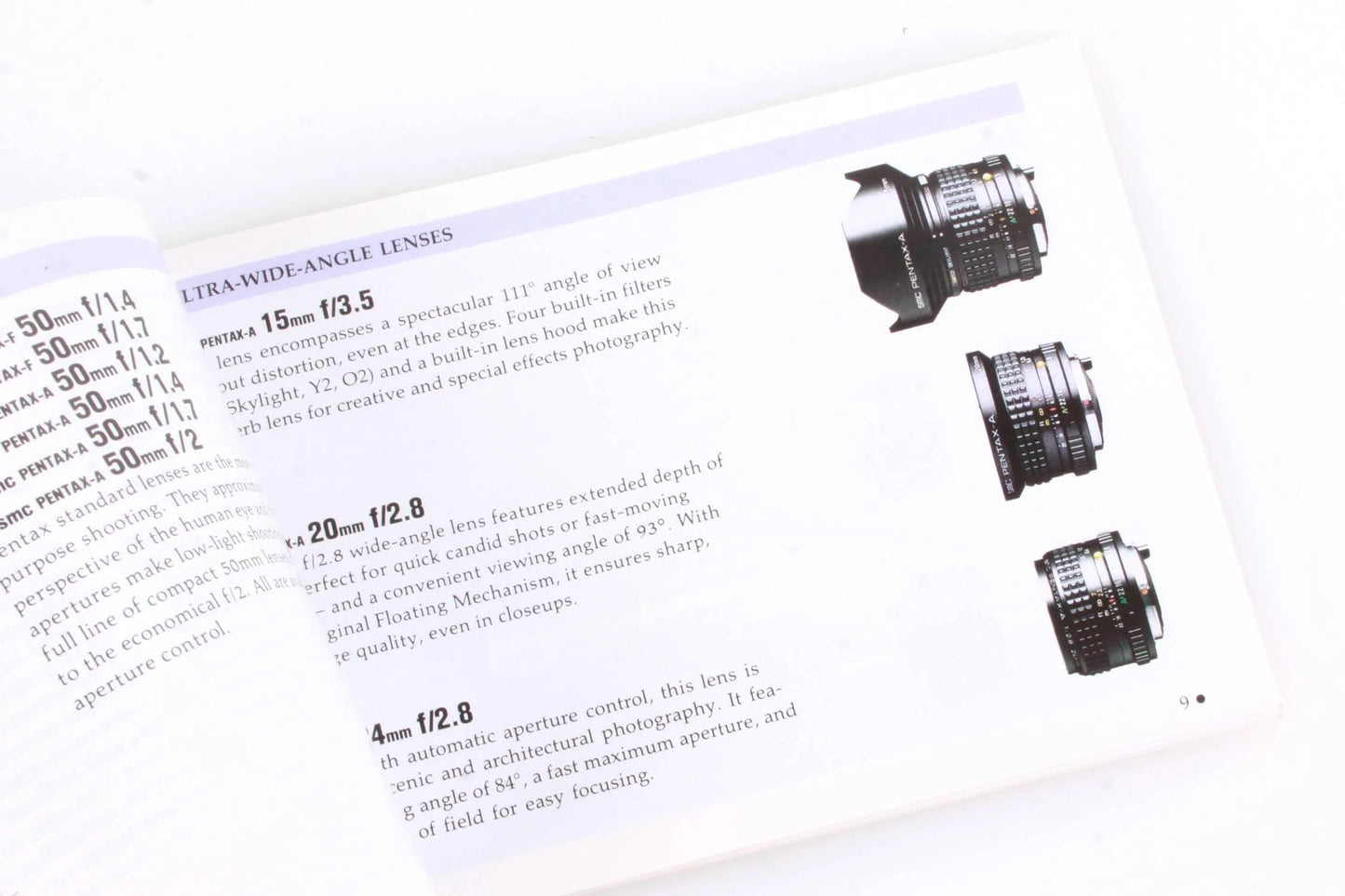 Pentax Film Camera Lenses and Accessories Mini Book