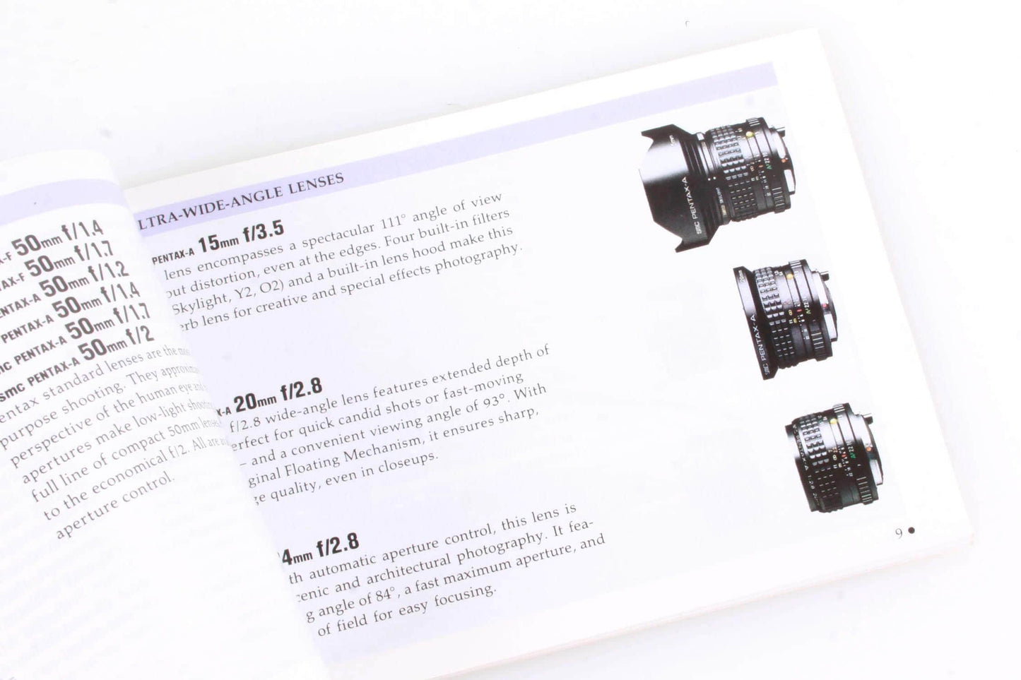 Pentax Film Camera Lenses and Accessories Mini Book