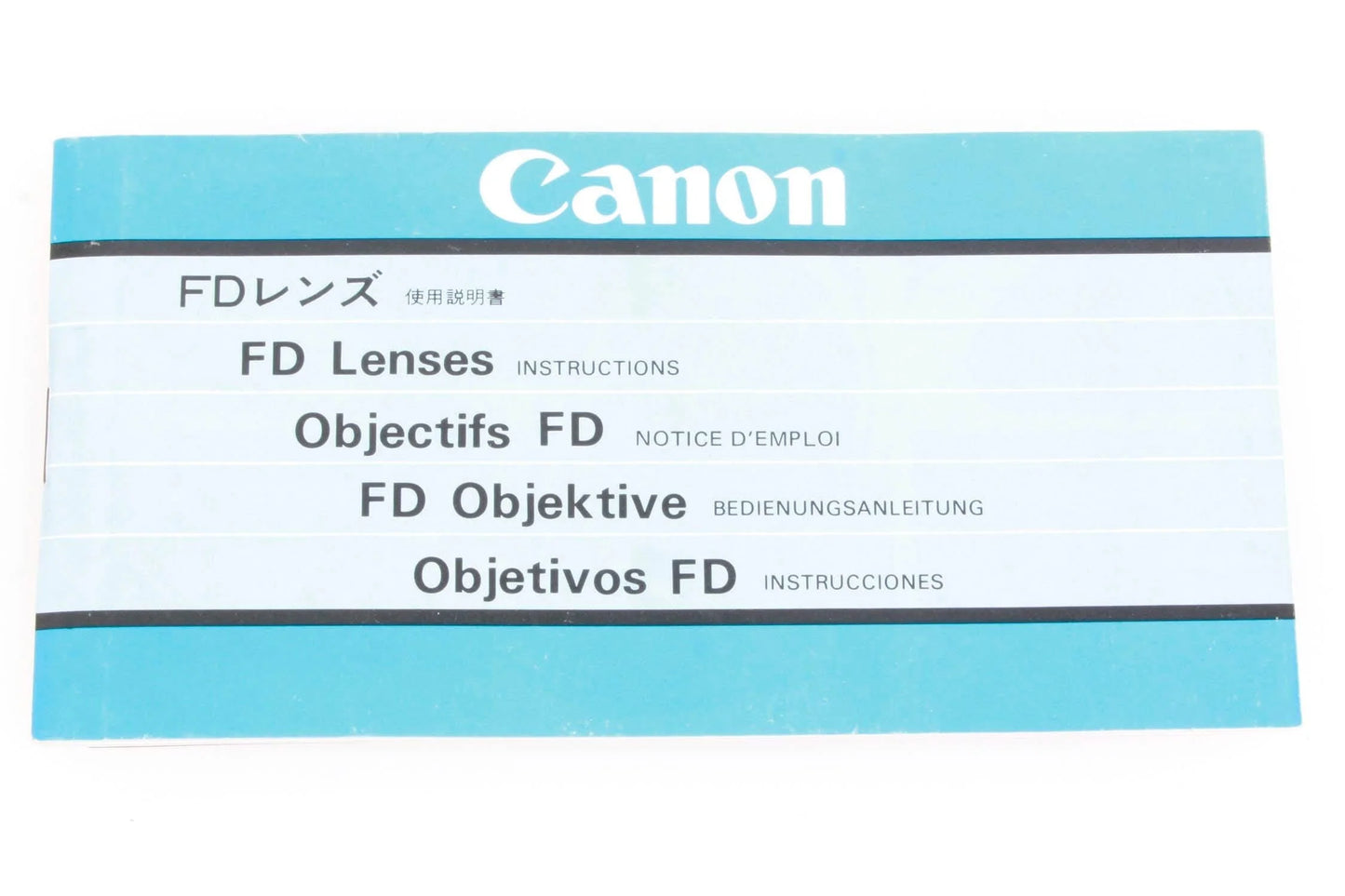 Canon FD Lenses Instructional Booklet