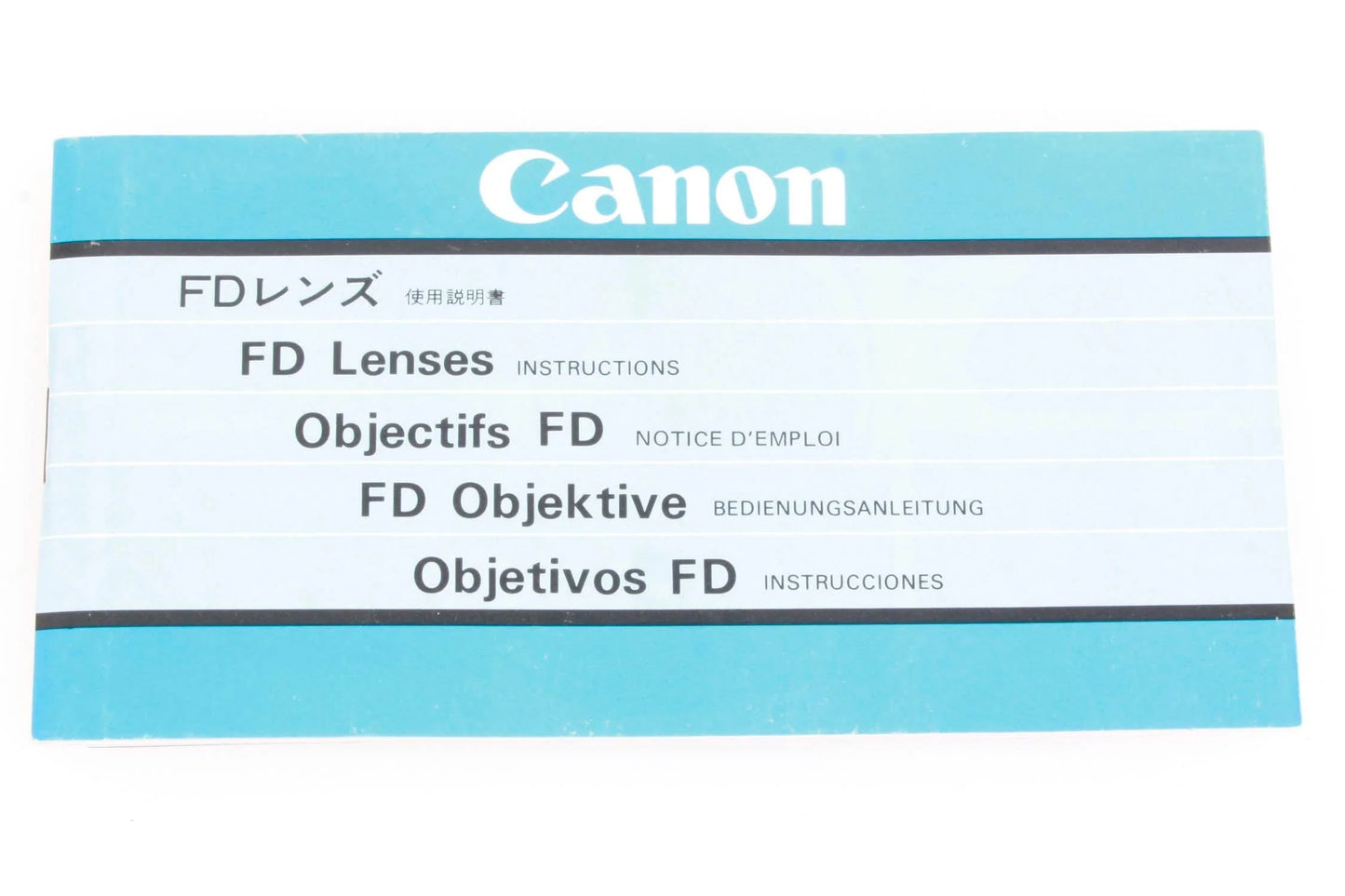 Canon FD Lenses Instructional Booklet
