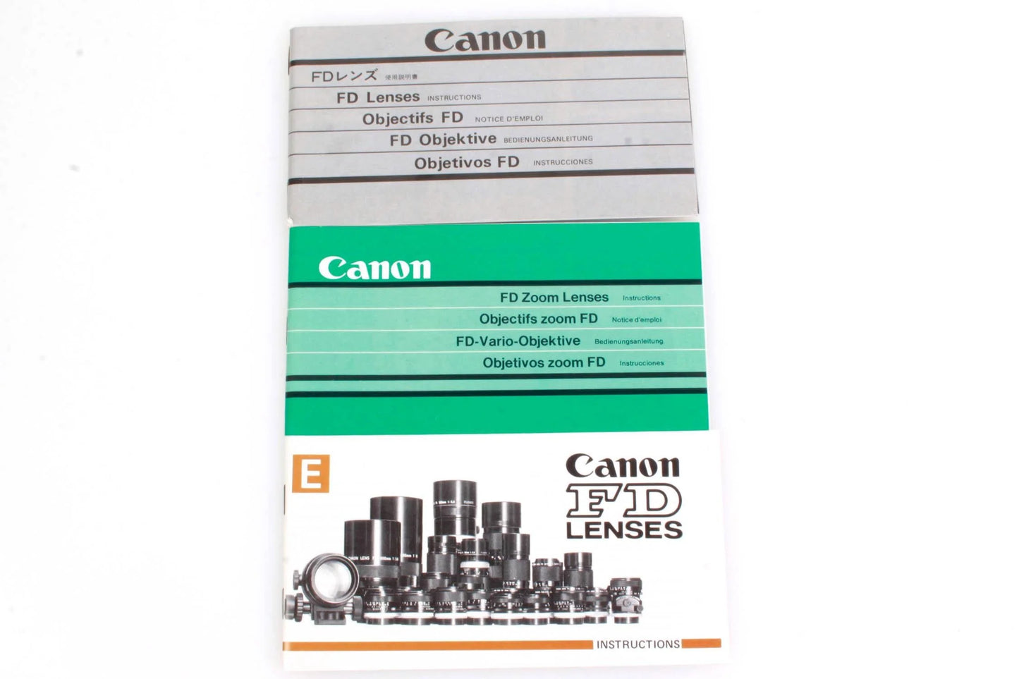 Canon FD Lenses Varied Instructional booklets, Lot of 7