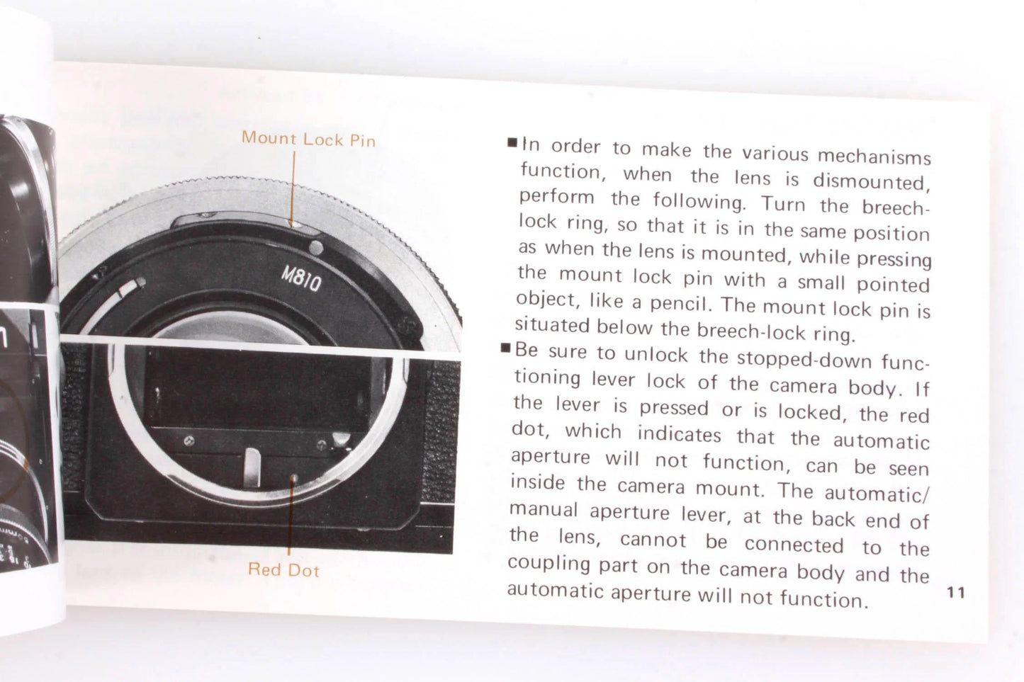 Canon FD Lenses Varied Instructional booklets, Lot of 7