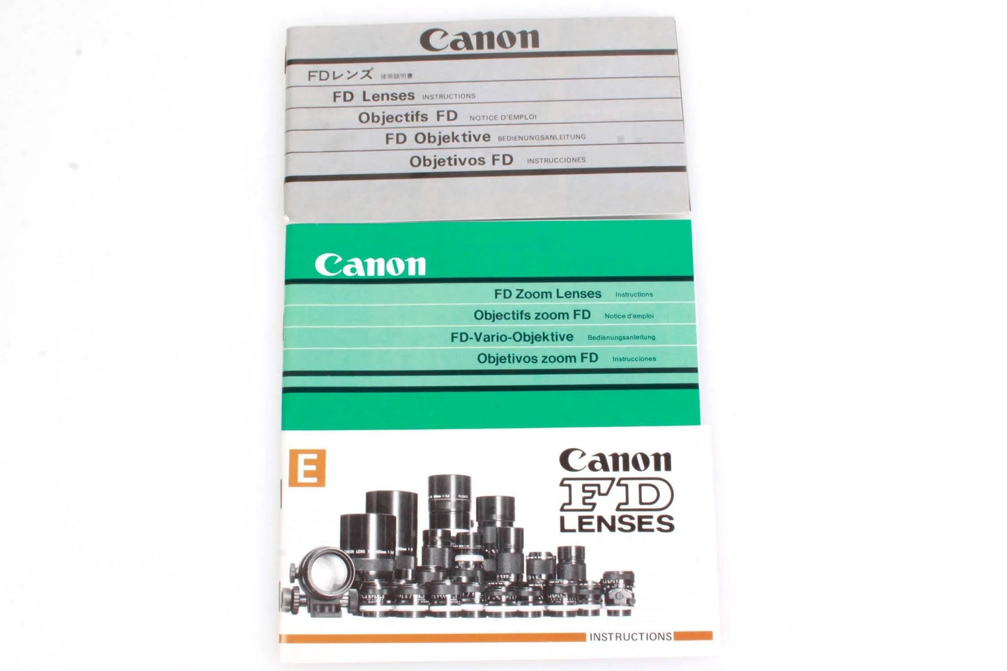Canon FD Lenses Varied Instructional booklets, Lot of 7