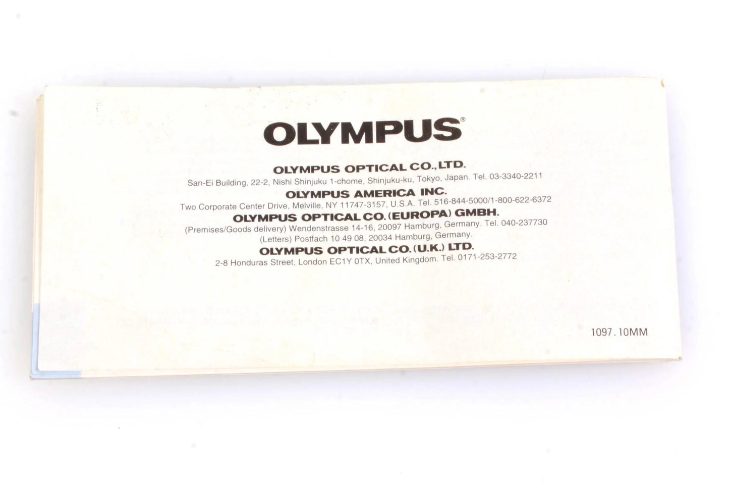 Olympus LT Zoom 105 Panorama Instruction booklet
