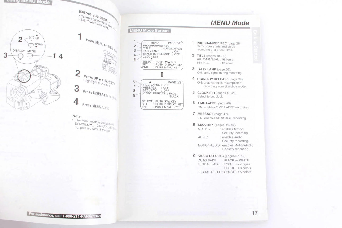 Panasonic Palmcorder PV-L779 Manual