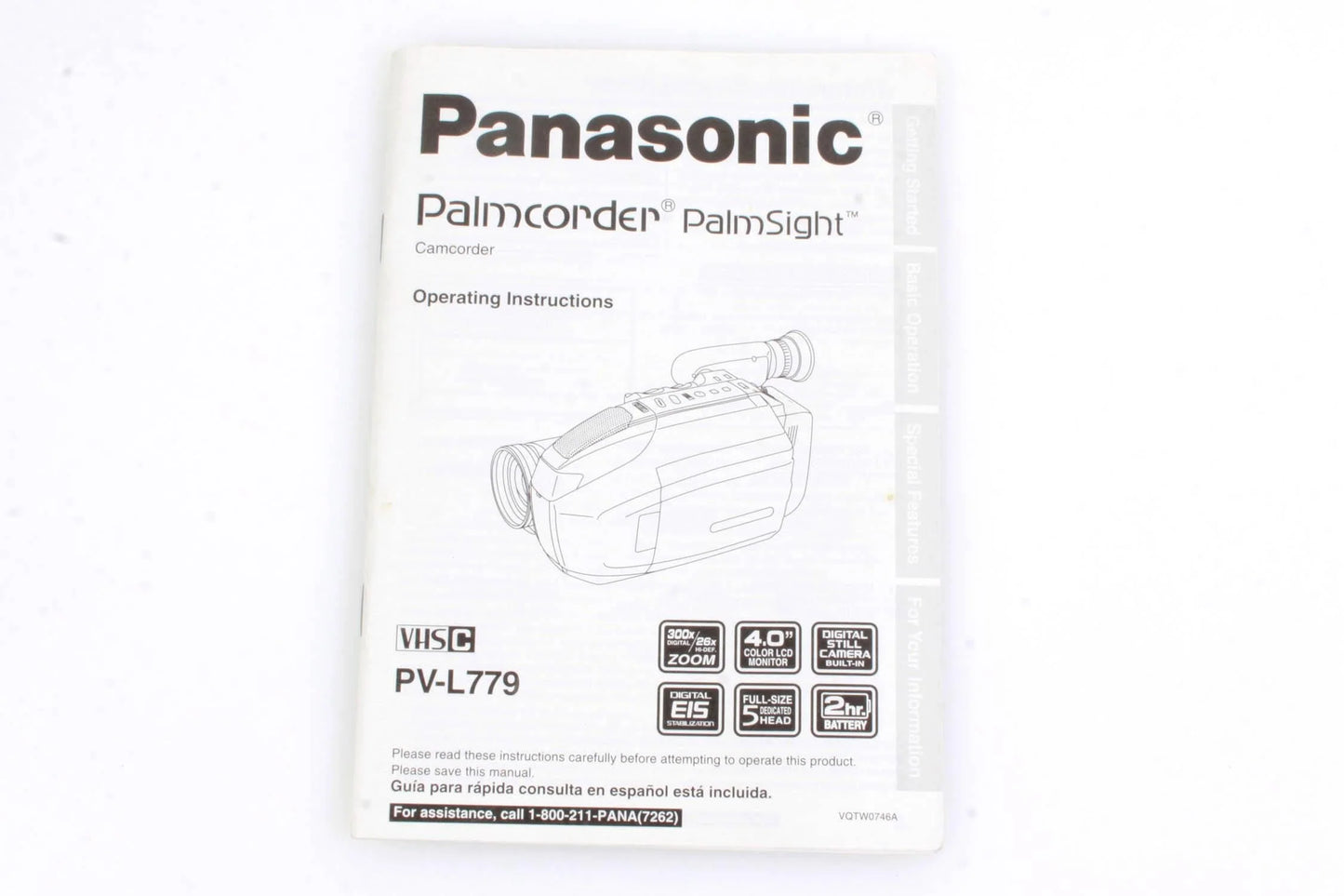 Panasonic Palmcorder PV-L779 Manual